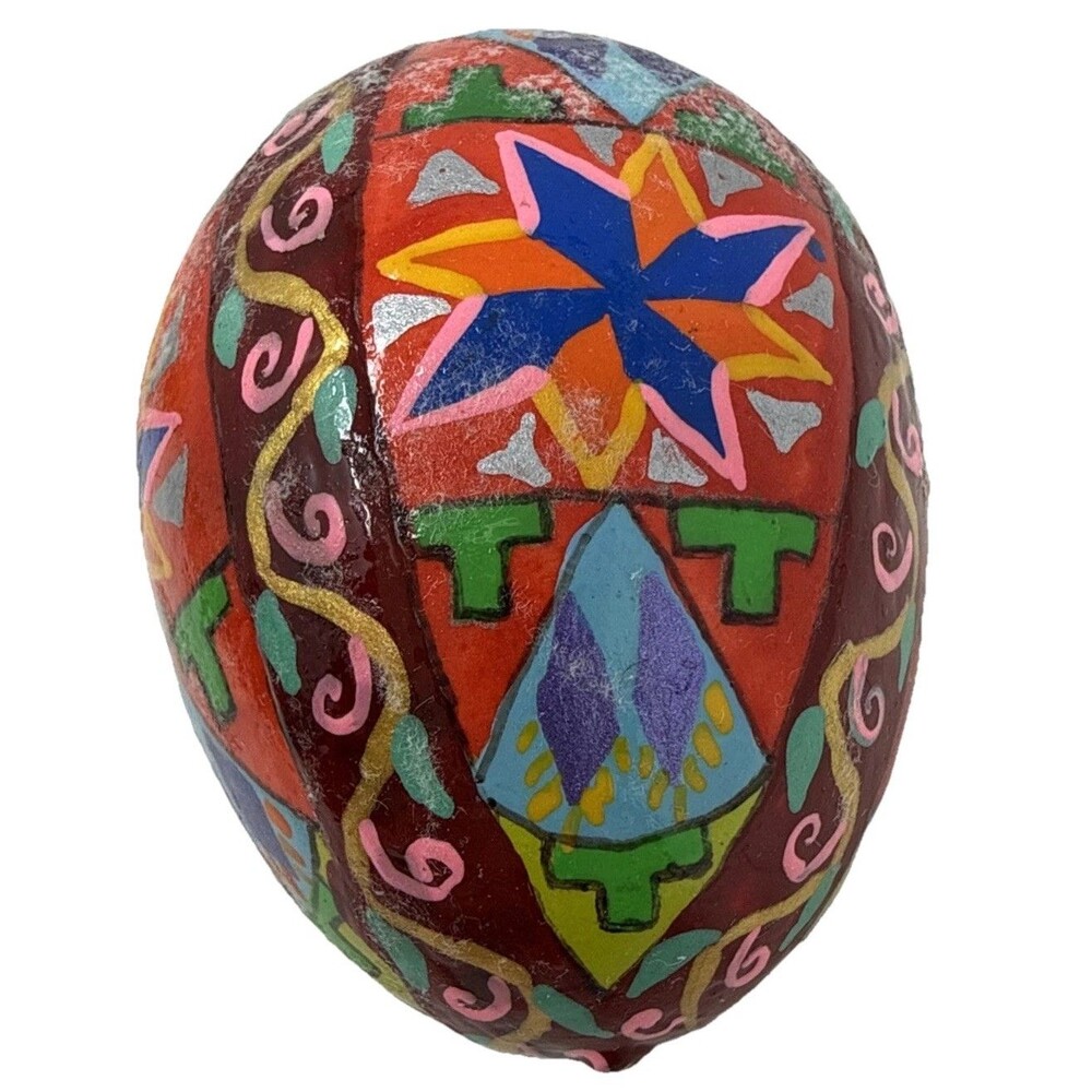 Ukrainian Pysanky Blown Easter Eggs Kistka Hand Dyed Painted Folk Art Lot of 7 - Picture 5 of 16